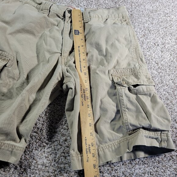 Signature by Levi Cargo Shorts Mens 34 Beige Multi Pocket Khak Utility - Picture 5 of 9